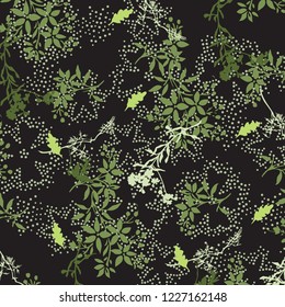Patrón de textura de hojas. Fondo floral de acuarela.