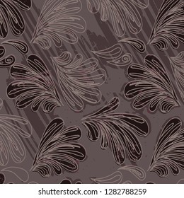 Leaves texture pattern.Watercolor floral background.