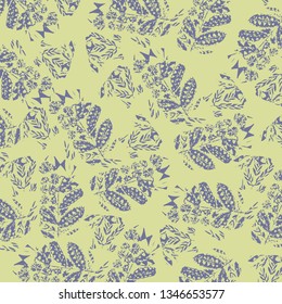 Leaves texture pattern.Watercolor floral background