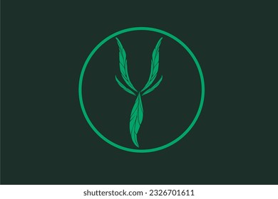 leaves that form letters Y that you can use as logos