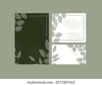 leaves theme INVITATION card set