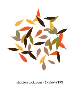 Leaves. Throw autumn leaves. Unusual abstract texture, background, wallpaper, postcard. Vector eps 10.