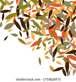 Leaves. Throw autumn leaves. Unusual abstract texture. Vector eps 10.