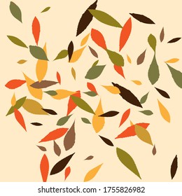 Leaves. Throw autumn leaves. Unusual abstract texture. Vector eps 10.