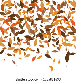 Leaves. Throw autumn leaves. Unusual abstract texture. Vector eps 10.
