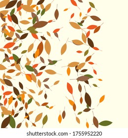 Leaves. Throw autumn leaves. Unusual abstract texture. Vector eps 10.