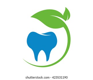 leaves  tooth teeth dent dentist dental image vector icon