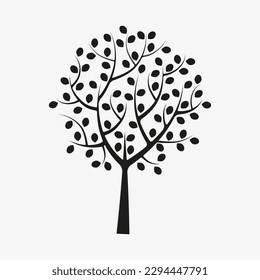 deja el árbol negro. Gráfico simple. Ilustración vectorial.