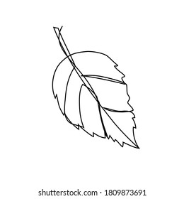 hojas de la línea continua del árbol. Dibujo de esquema. El arte del minimalismo Decoración contemporánea. ilustración aislada en fondo blanco.
