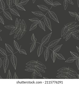 The leaves of the tree have a seamless texture pattern. A bright shiny glow contour. Dark gray background.
