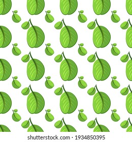Leaves of a tree on a white background, texture for design, seamless pattern, vector illustration