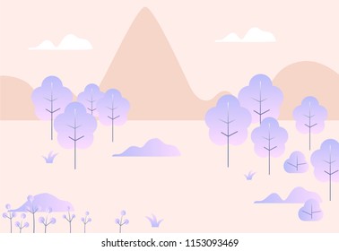 Leaves and trees background. For web site, wallpaper, poster, placard, cover and print materials. Creative art concept, vector illustration, eps 10