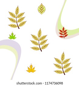 leaves of trees deciduous autumn vector background