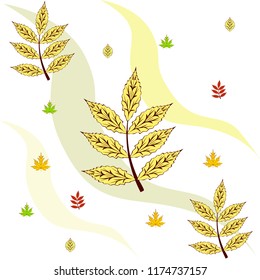 leaves of trees deciduous autumn vector background