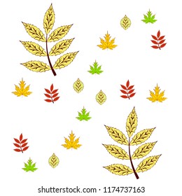 leaves of trees deciduous autumn vector background