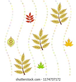 leaves of trees deciduous autumn vector background