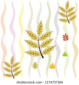 leaves of trees deciduous autumn vector background