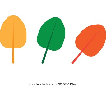 Hojas. Las hojas de los árboles son de diferentes colores.