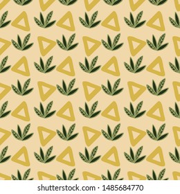 leaves triangle seamless repeat pattern design. Great for backgrounds, textile design