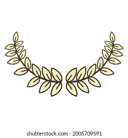 leaves trophy symbol vector design