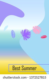 The leaves are tropical plants. Summer rest. Tropical design. Vector background.
