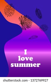 The leaves are tropical plants. Summer rest. Tropical design. Vector background.
