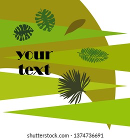 The leaves are tropical plants. Summer rest. Tropical design. Vector background.