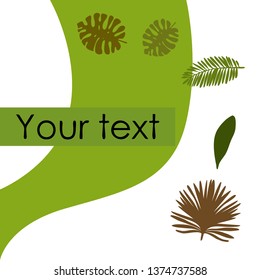 The leaves are tropical plants. Summer rest. Tropical design. Vector background.