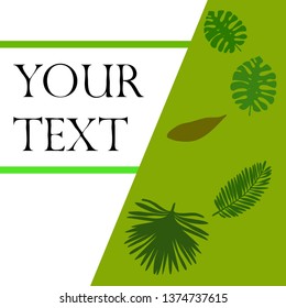 The leaves are tropical plants. Summer rest. Tropical design. Vector background.