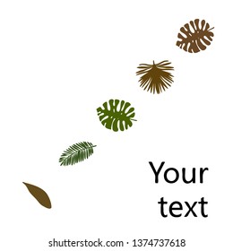 The leaves are tropical plants. Summer rest. Tropical design. Vector background.