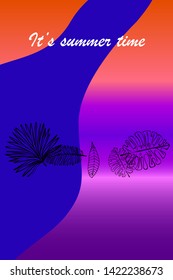The leaves are tropical plants. Summer rest. Tropical design. Vector background.
