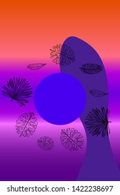 The leaves are tropical plants. Summer rest. Tropical design. Vector background.