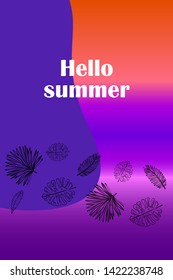 The leaves are tropical plants. Summer rest. Tropical design. Vector background.
