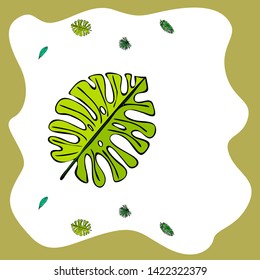 The leaves are tropical plants. Summer rest. Tropical design. Vector background.