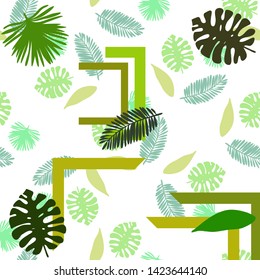 The leaves are tropical plants. Summer rest. Tropical design. Vector background.