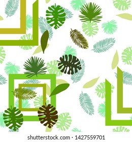 The leaves are tropical plants. Summer rest. Tropical design. Vector background.