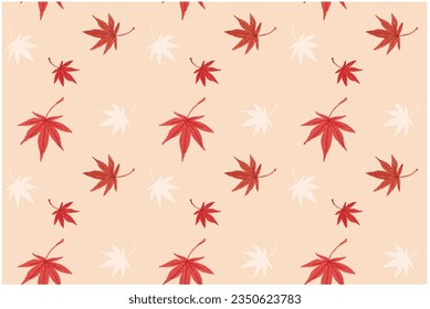 leaves turning red Seamless Pattern
