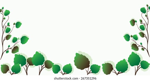 the leaves and twigs
