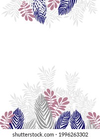 
Leaves and twigs with place for text. Template for text. Business card, invitation form. Vector graphics