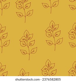 Leaves of various vintage plants. Botanical set with engraving, hand-drawn. vegetable organic pattern for design.