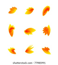 Leaves. Vector abstract icons