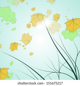 Leaves vector background, colorful environment leaf illustration eps10
