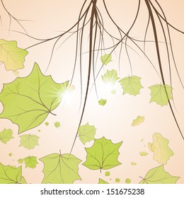 Leaves vector background, colorful environment leaf illustration eps10