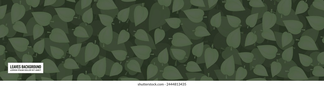 Leaves vector background. Green leaves laying in layers wallpaper.