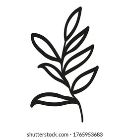Leaves. Vector botanical illustration on a white isolated background. Sketch. Perfect for invitations, cards, quotes, blogs, posters.