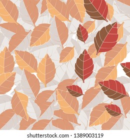 Leaves vector brown abstract background.