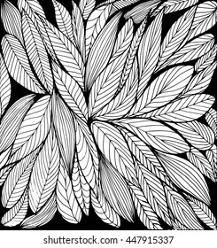 leaves vector design on black background.