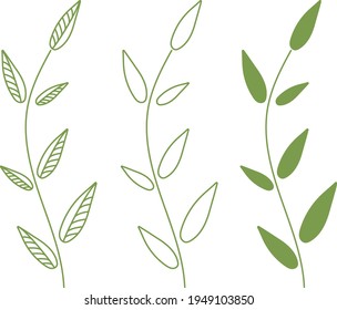 Leaves in vector, green plants, collection of leaves