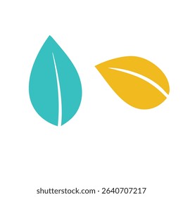 Leaves vector icon set of 2 color vector leave icon