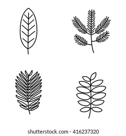 Leaves vector icons